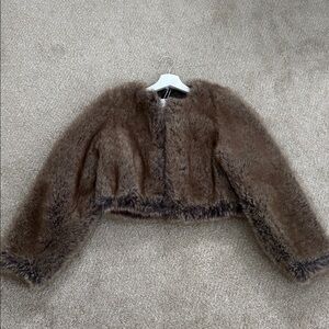 MANGO Faux Fur Jacket NWT